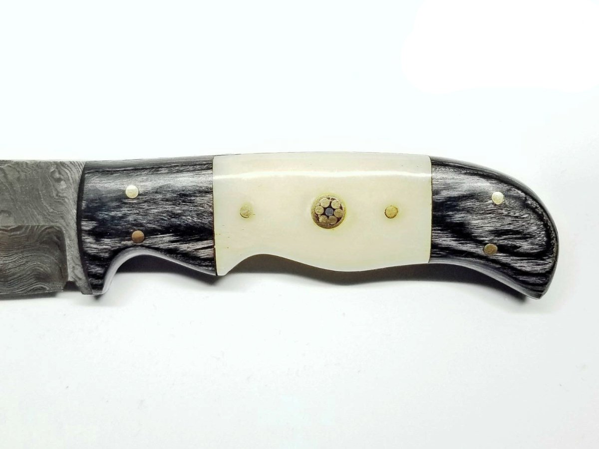 Unique Personalized Damascus Steel Hunting Knife Customized Damascus Knife Gifts for Men by Groovy Guy