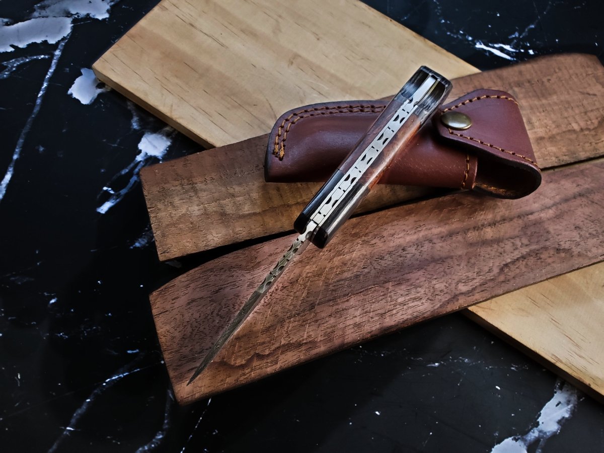 Unique Personalized Walnut Wood Damascus Steel Customized Damascus Knife Gifts for Men by Groovy Guy