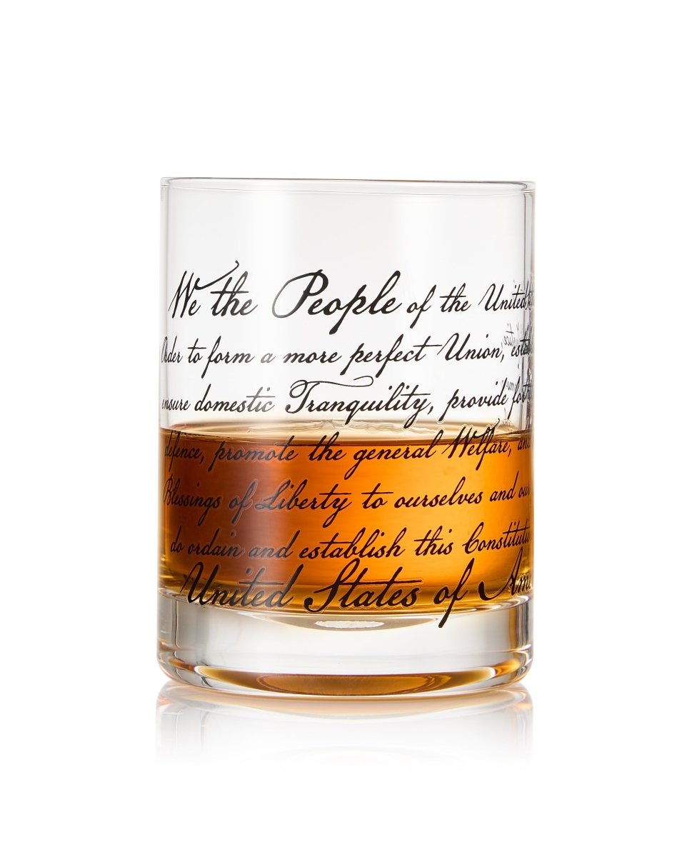 Unique Personalized We The People American Flag Whiskey Glasses Customized Whiskey Glass Set Gifts for Men by Groovy Guy
