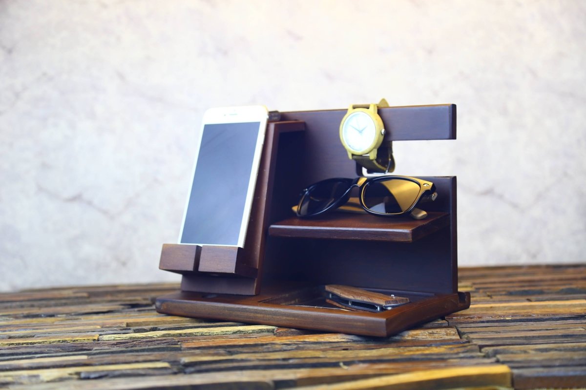 Unique Personalized Wood Nightstand Tray Customized Professional Gifts for Men by Groovy Guy