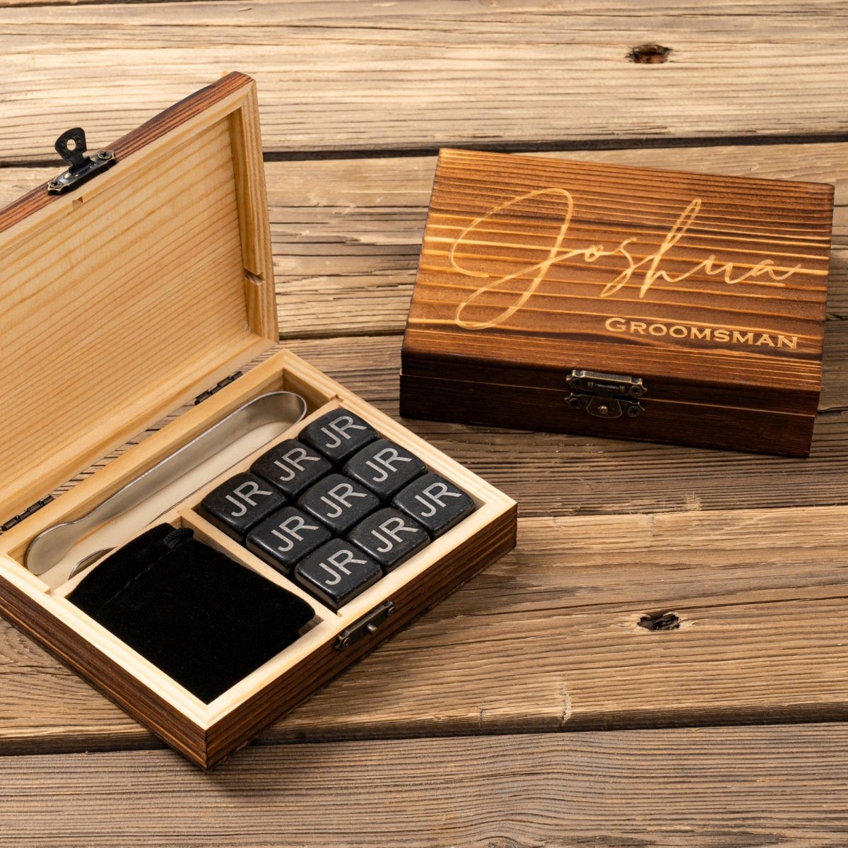 Unique Personalized Custom Whiskey Stones Set Customized Whiskey Gifts for Men by Groovy Guy