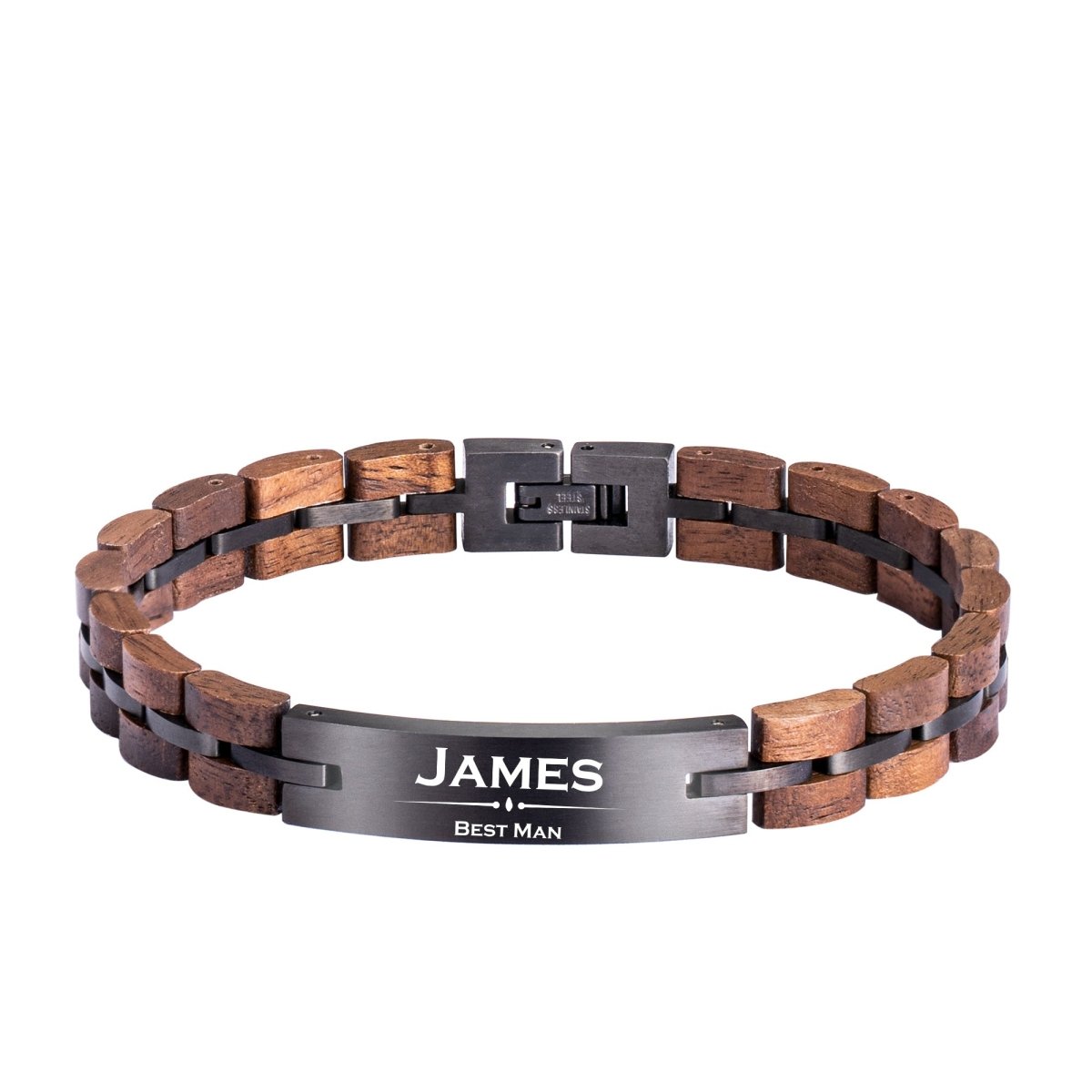 Unique Personalized Wooden Engraved Bracelet Customized Bracelet Gifts for Men by Groovy Guy