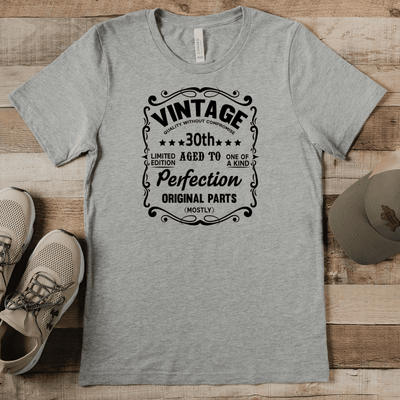 Mens Grey T Shirt with 30th-Vintage design