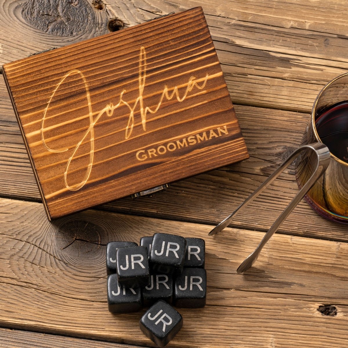 Unique Personalized Custom Whiskey Stones Set Customized Whiskey Gifts for Men by Groovy Guy
