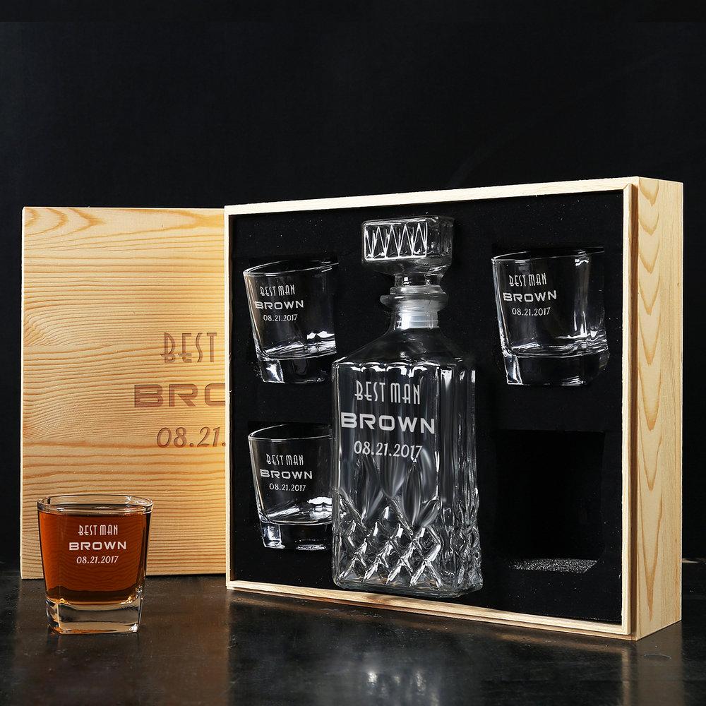 personalized whiskey decanter set