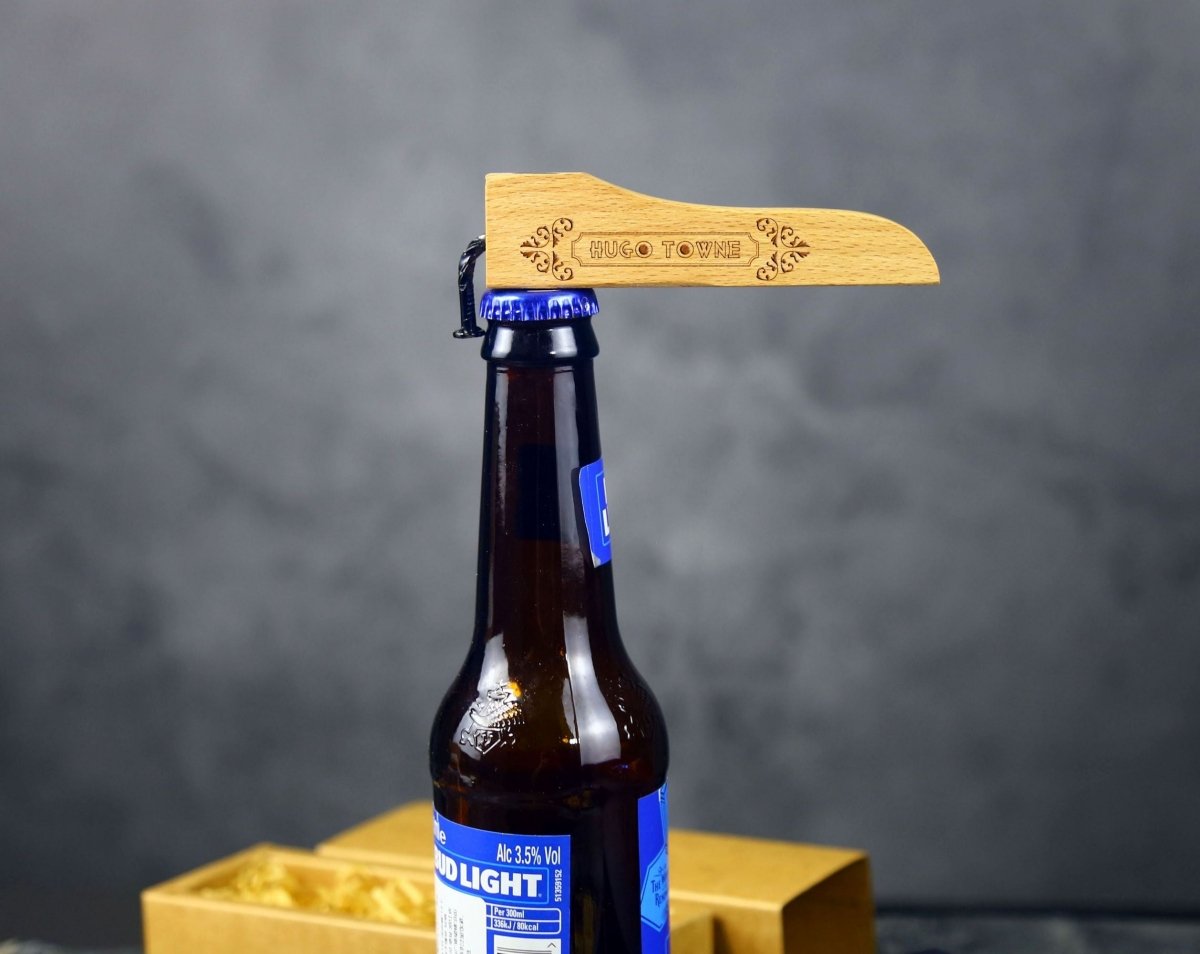 Unique Personalized Custom Wooden Bottle Opener Customized Bottle Openers Gifts for Men by Groovy Guy