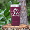 Maroon Birthday Tumbler With 40 And Fabulous Crown Design