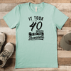 Mens Light Green T Shirt with 40-Years-For-Awesome design