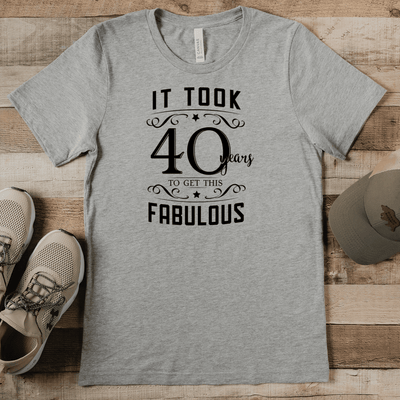 Mens Grey T Shirt with 40-Years-For-Fabulous design
