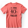 Mens Light Red T Shirt with 40-Years-For-Fabulous design