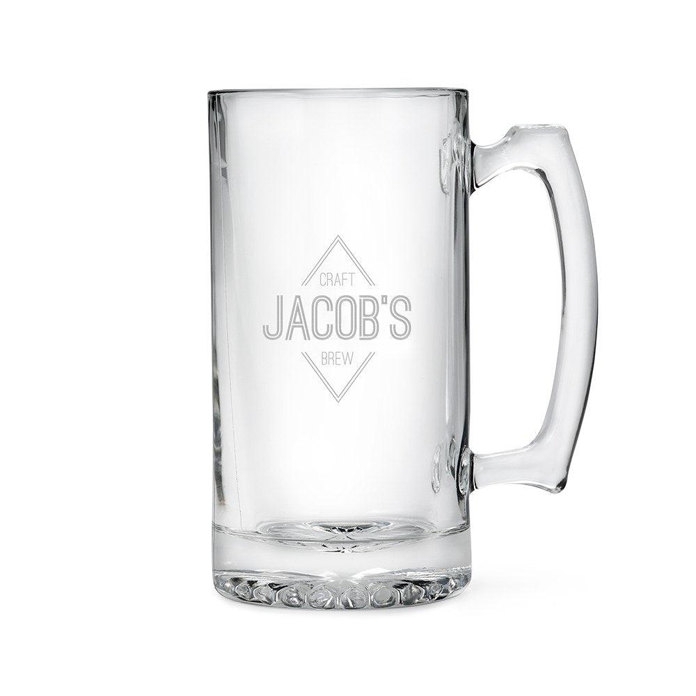 Unique Personalized Draft - Ed | 25 oz Personalized Large Beer Mug Customized Gifts for Men by Groovy Guy
