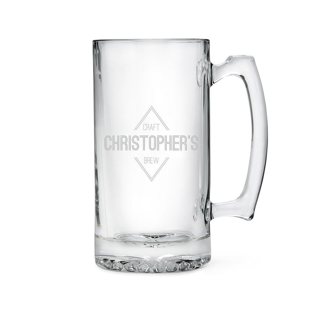 Unique Personalized Draft - Ed | 25 oz Personalized Large Beer Mug Customized Gifts for Men by Groovy Guy