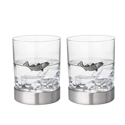 Unique Personalized Fishing Whiskey Glasses Customized Gifts for Men by Groovy Guy