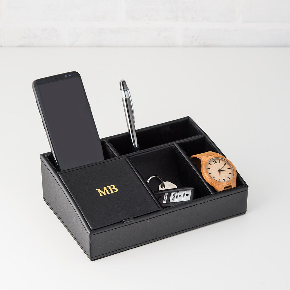 Personalized Docking Station for Men - Custom Engraved Wood Desk Dock -  Groovy Guy Gifts