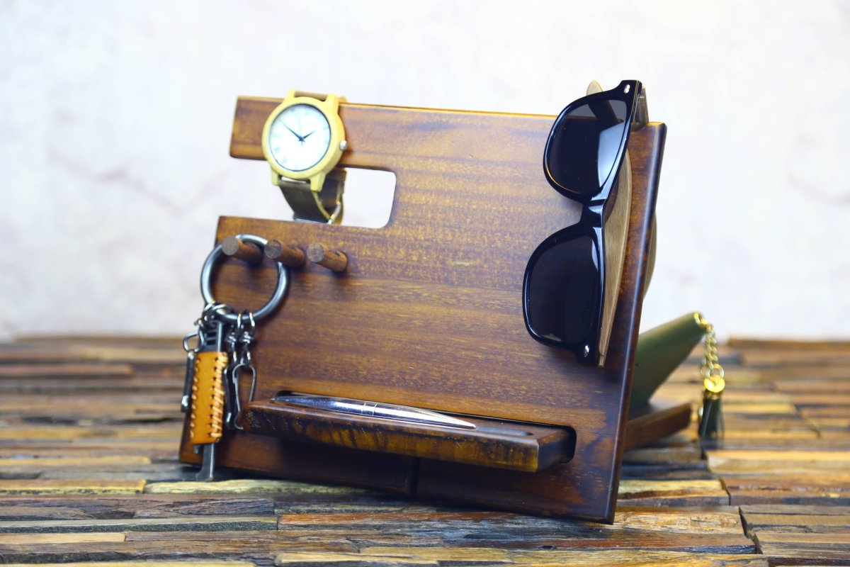 Unique Personalized Wooden Valet Tray Customized Professional Gifts for Men by Groovy Guy