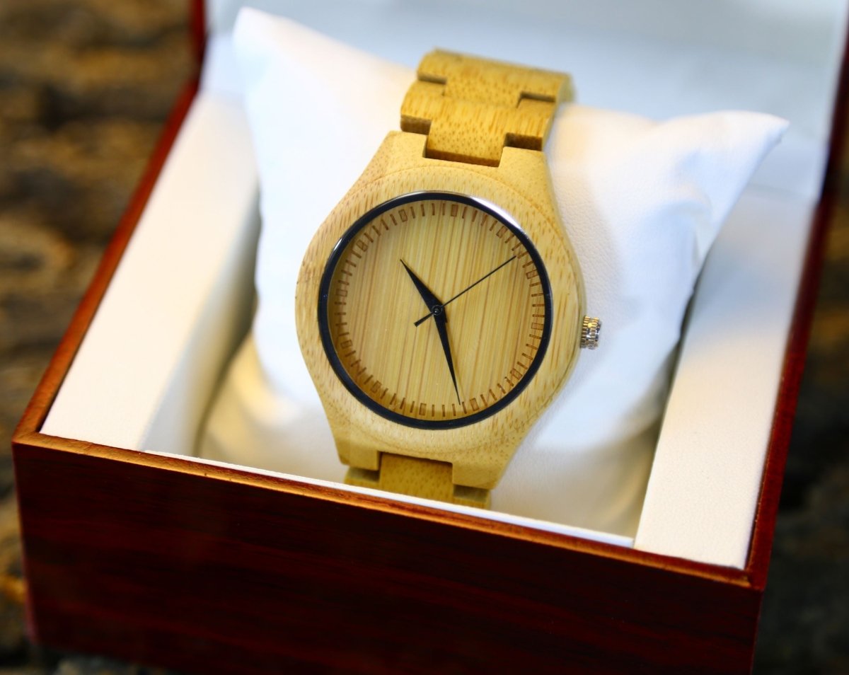 Unique Personalized Custom Bamboo Watch Customized Watches Gifts for Men by Groovy Guy