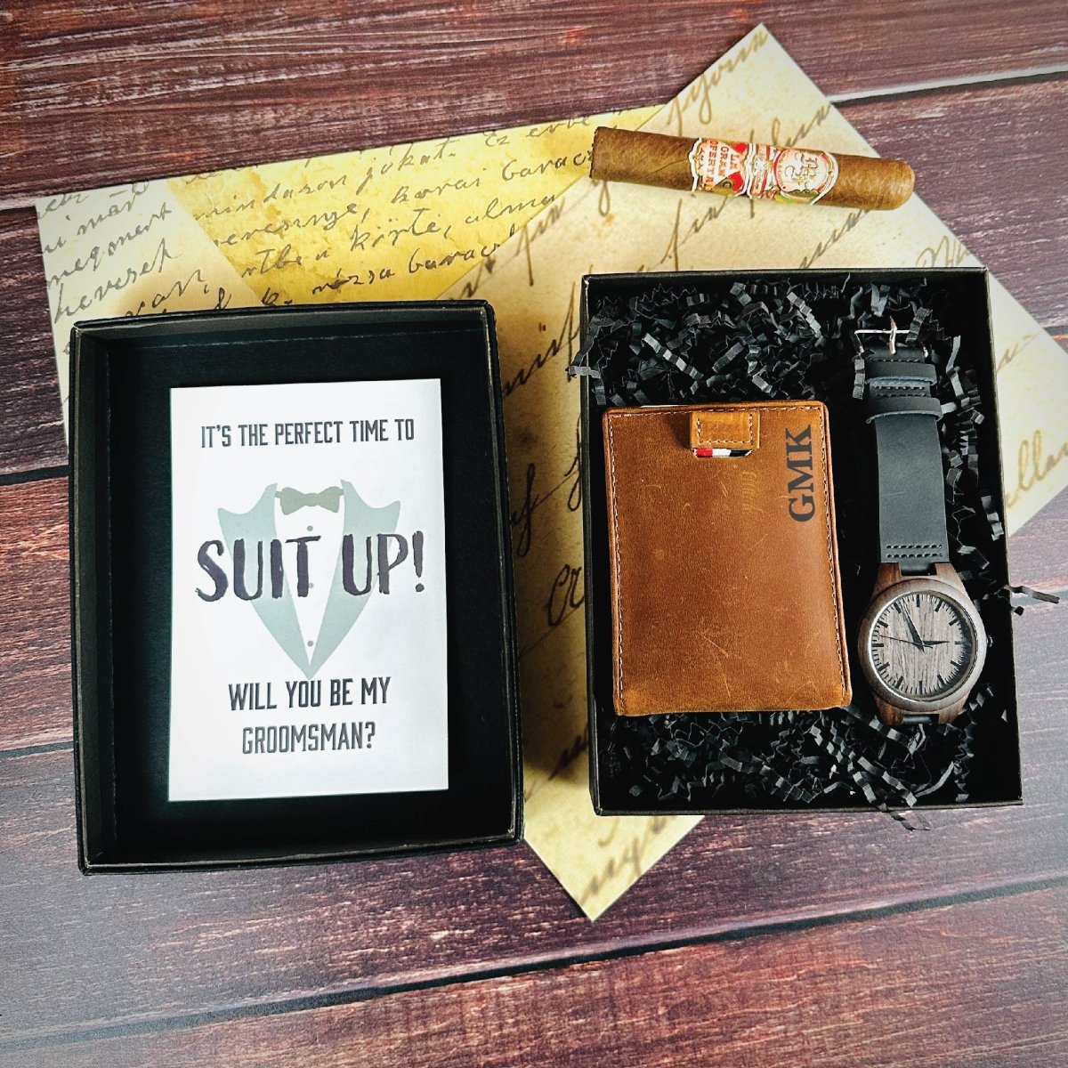 Unique Personalized Time To Suit Up Set Customized Groomsmen Gifts Gifts for Men by Groovy Guy