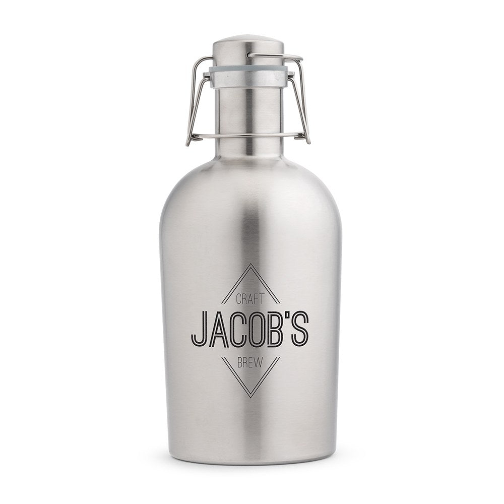 Unique Personalized Flip - Top Beer Growler Customized Bar Gifts for Men by Groovy Guy