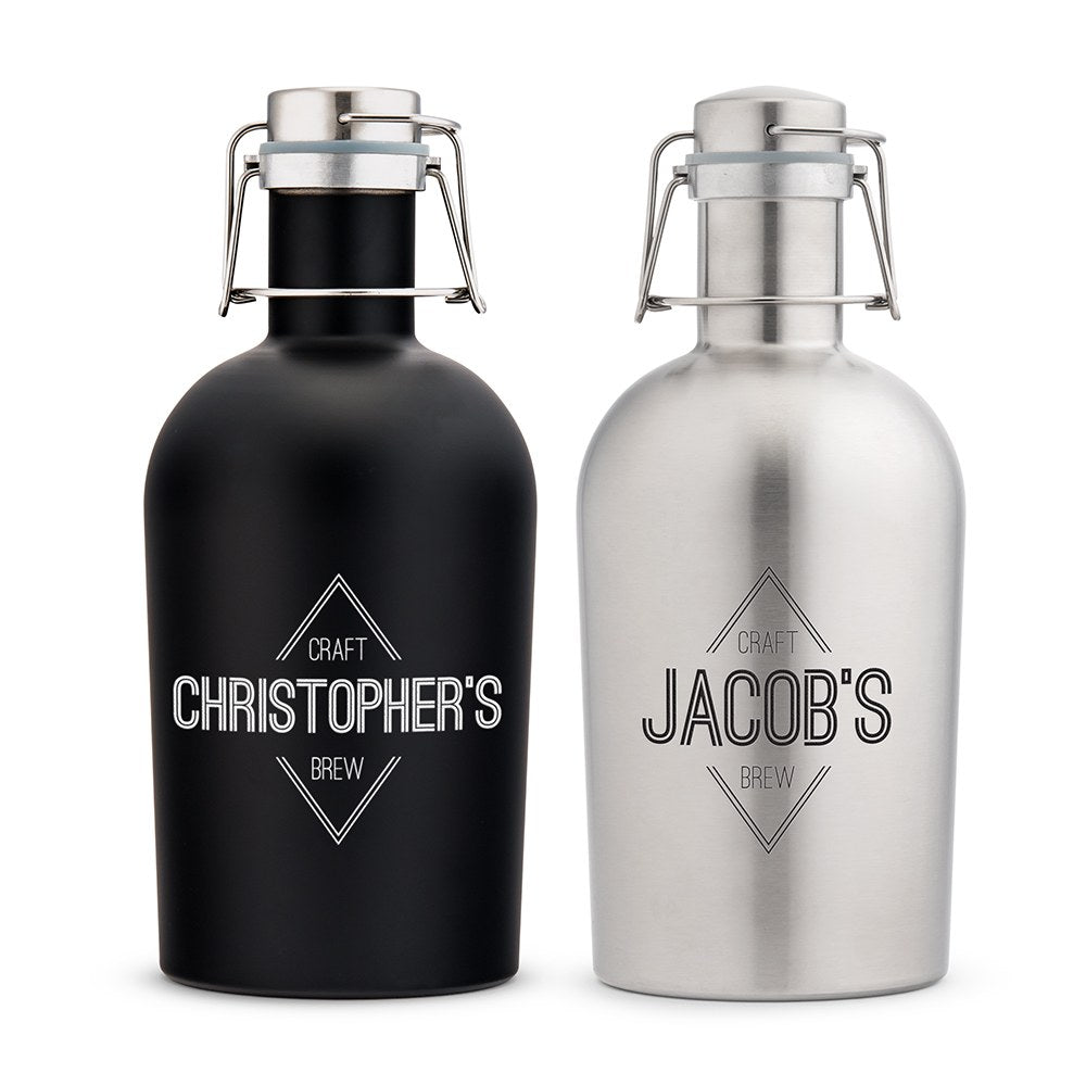 Unique Personalized Flip - Top Beer Growler Customized Bar Gifts for Men by Groovy Guy