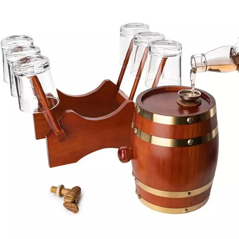 Unique Personalized Barrel Decanter Set Customized Whiskey Gifts for Men by Groovy Guy