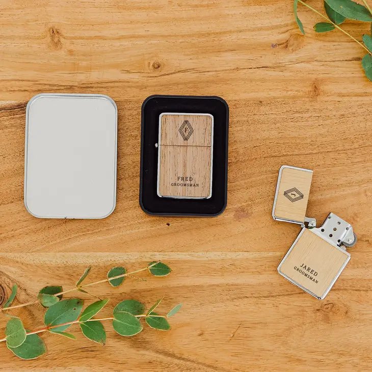Unique Personalized Custom Printed Wood Lighter Customized Lighters Gifts for Men by Groovy Guy