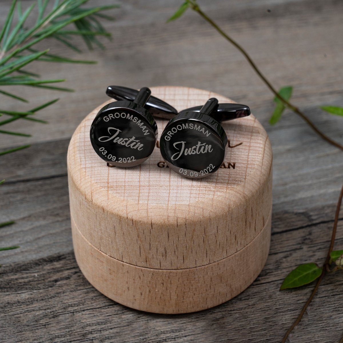 Unique Personalized Engraved Cufflinks Set Customized cufflinks Gifts for Men by Groovy Guy