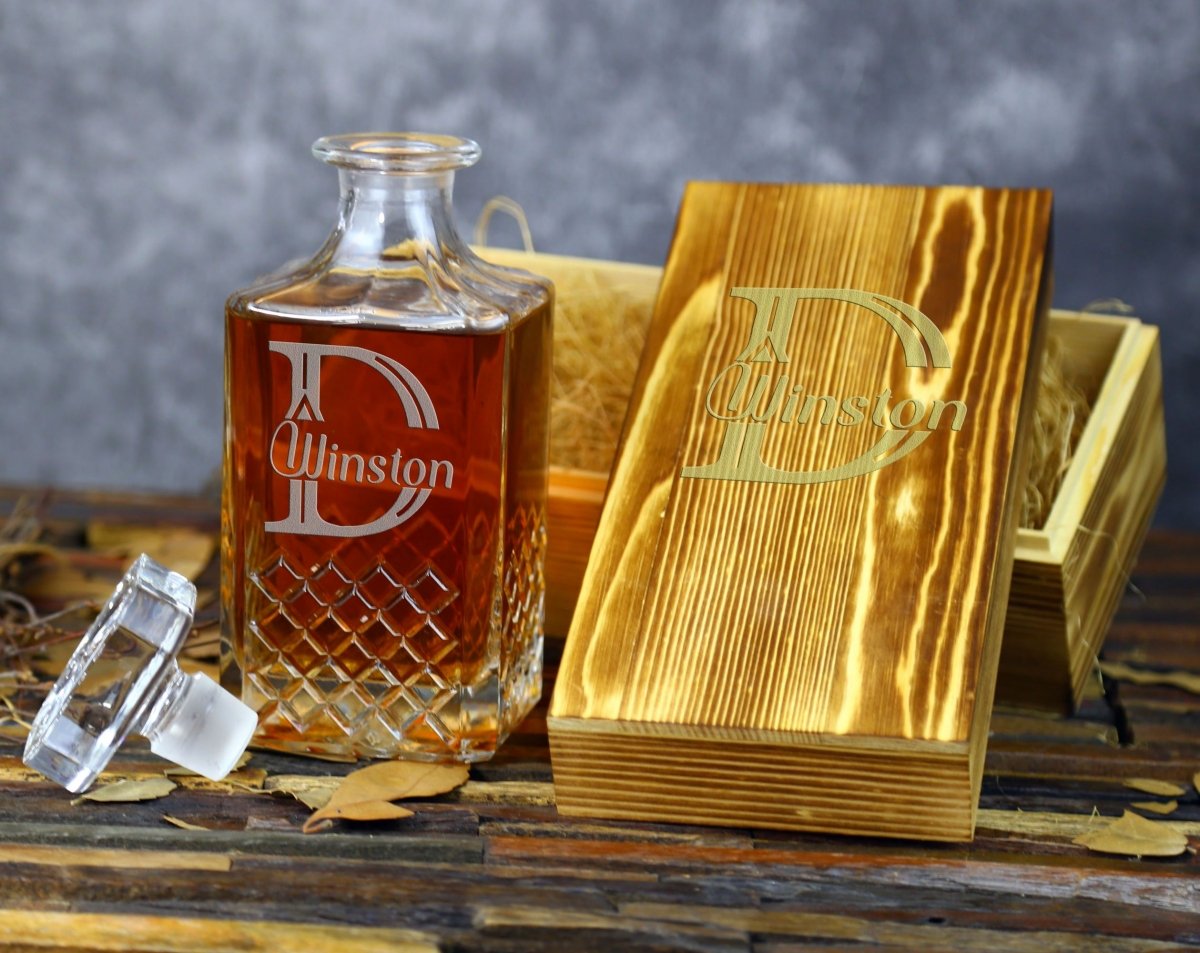 Personalized Crystal Whiskey Decanter Gift for Groomsmen