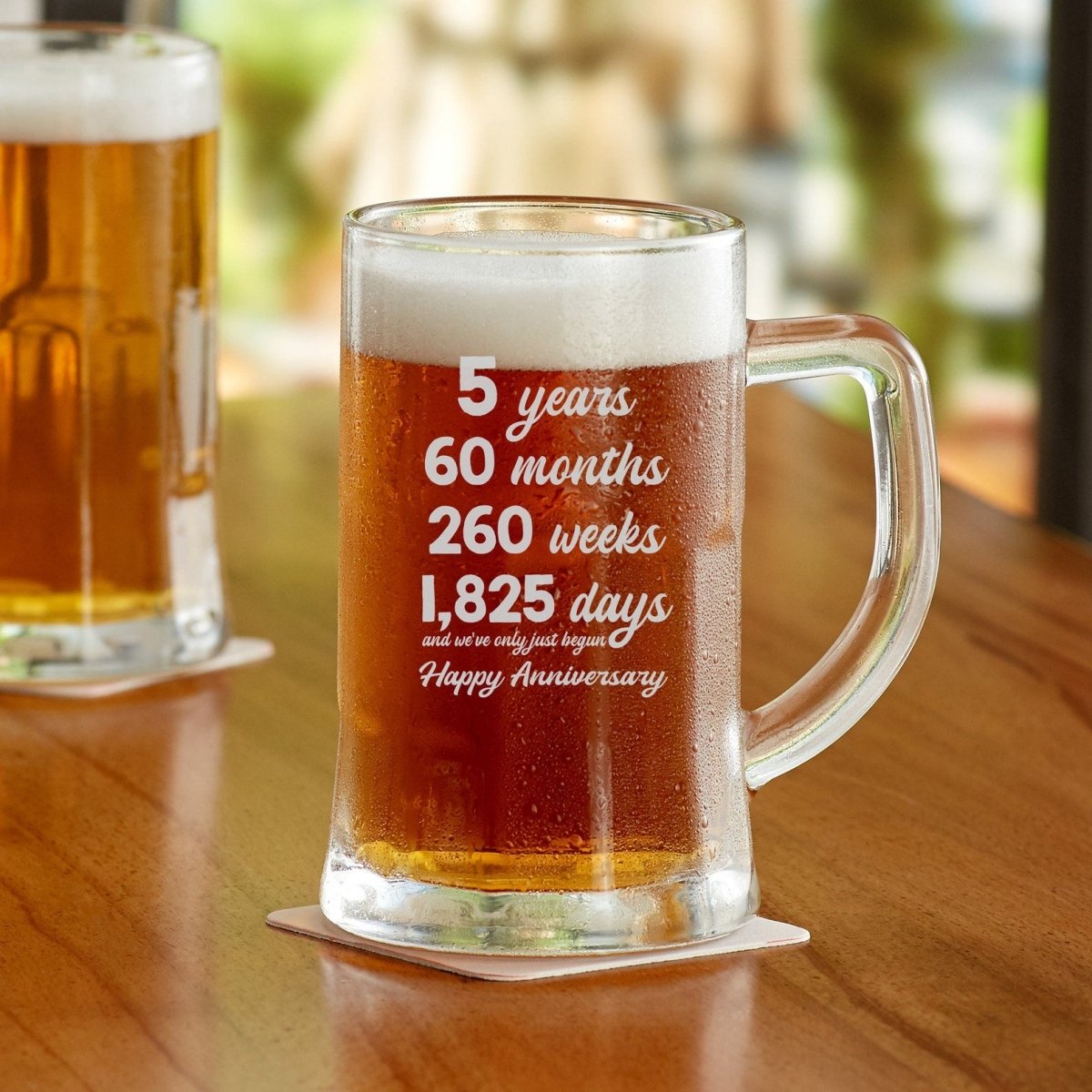 Unique Personalized Anniversary Ale | 17 oz Happy Anniversary Mug Customized Anniversary Gifts for Men by Groovy Guy