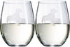 Daschund Stemless Wine Glasses Set