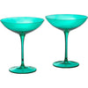 Teal Colored Coupe Glasses Set