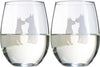 Schnauzer Stemless Wine Glasses Set