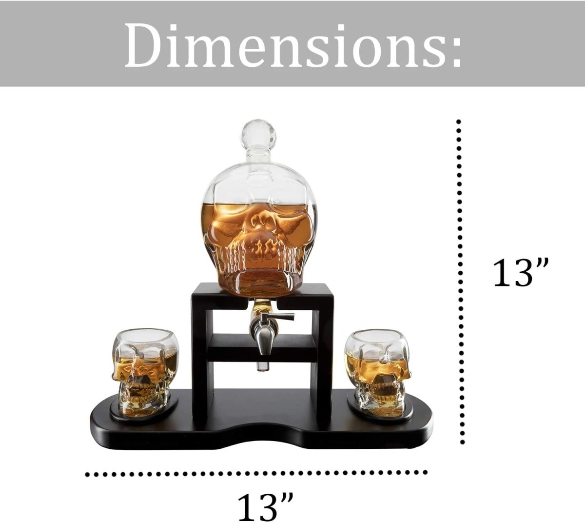 Unique Personalized Skull Whiskey Decanter Set Customized Decanter Set Gifts for Men by Groovy Guy