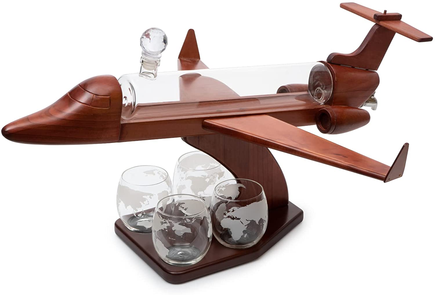 Unique Personalized Jet Whiskey Decanter Customized Decanter Set Gifts for Men by Groovy Guy