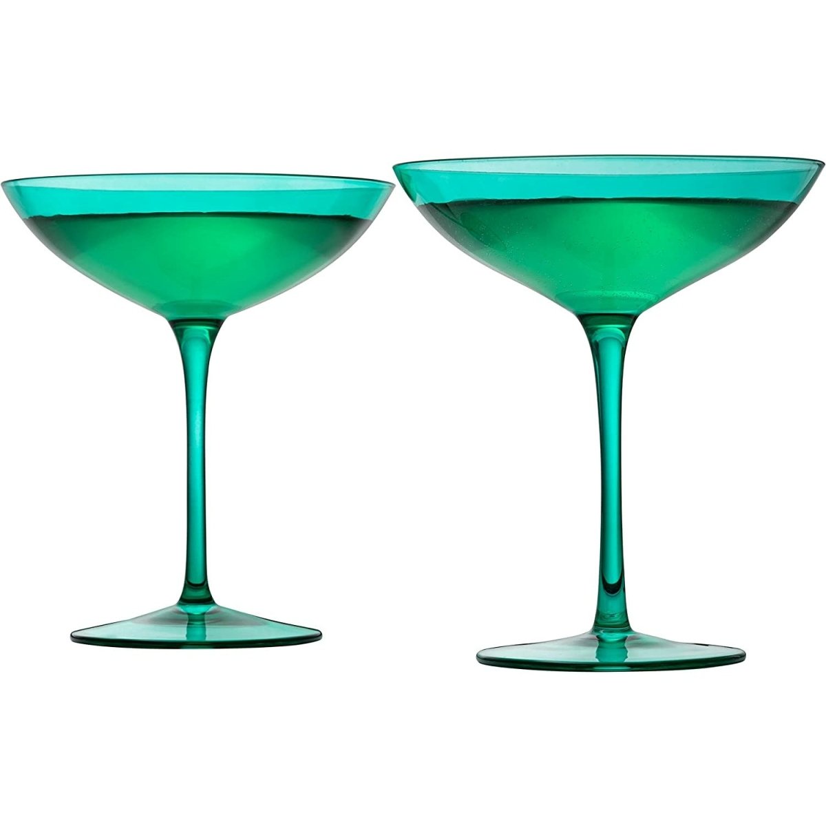 Unique Personalized Teal Colored Coupe Glasses Set Customized Tequila Gifts for Men by Groovy Guy