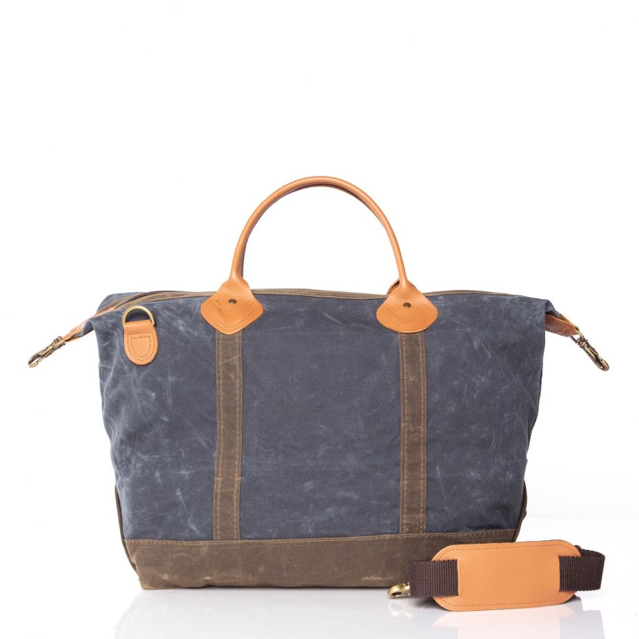 Unique Personalized Waxed Weekender Duffle Bag Customized Duffel Bags Gifts for Men by Groovy Guy