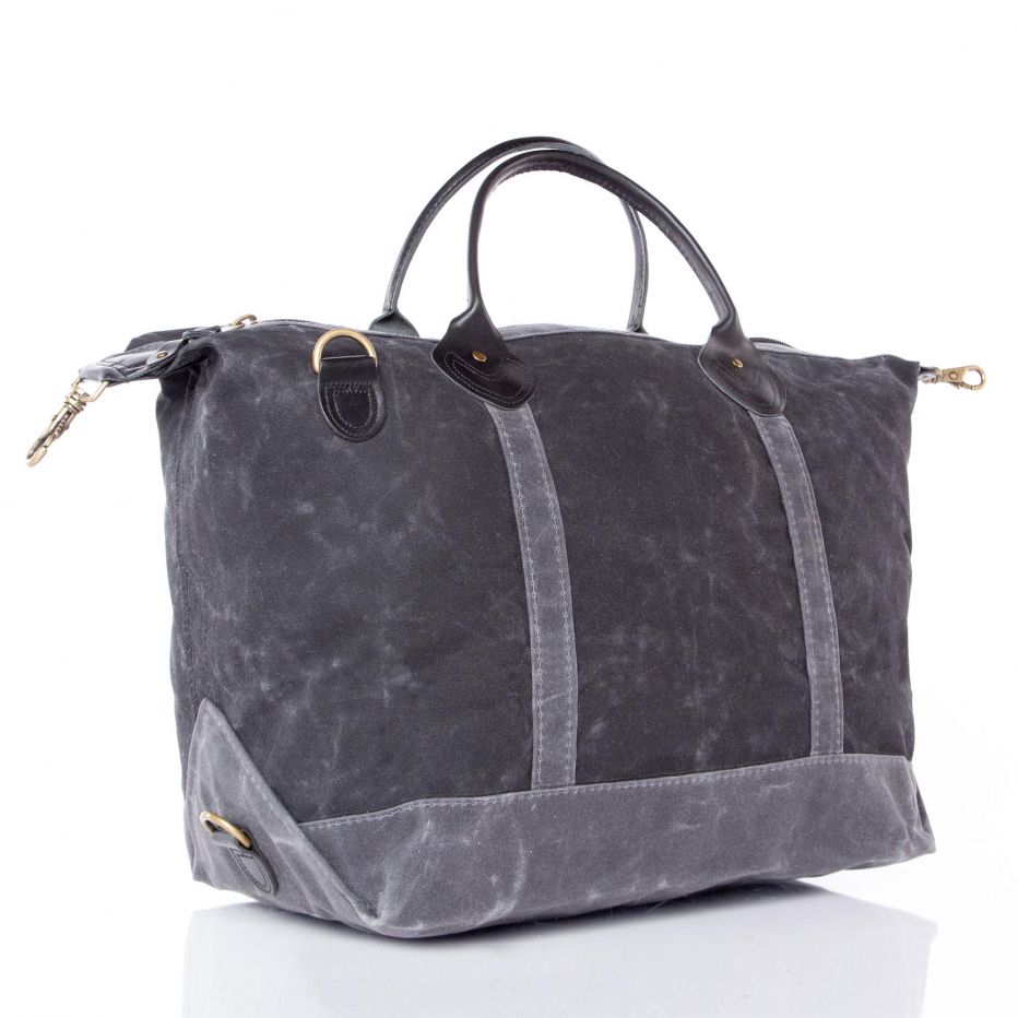 Unique Personalized Waxed Weekender Duffle Bag Customized Duffel Bags Gifts for Men by Groovy Guy