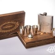Engraved Flask & Shot Glass Set