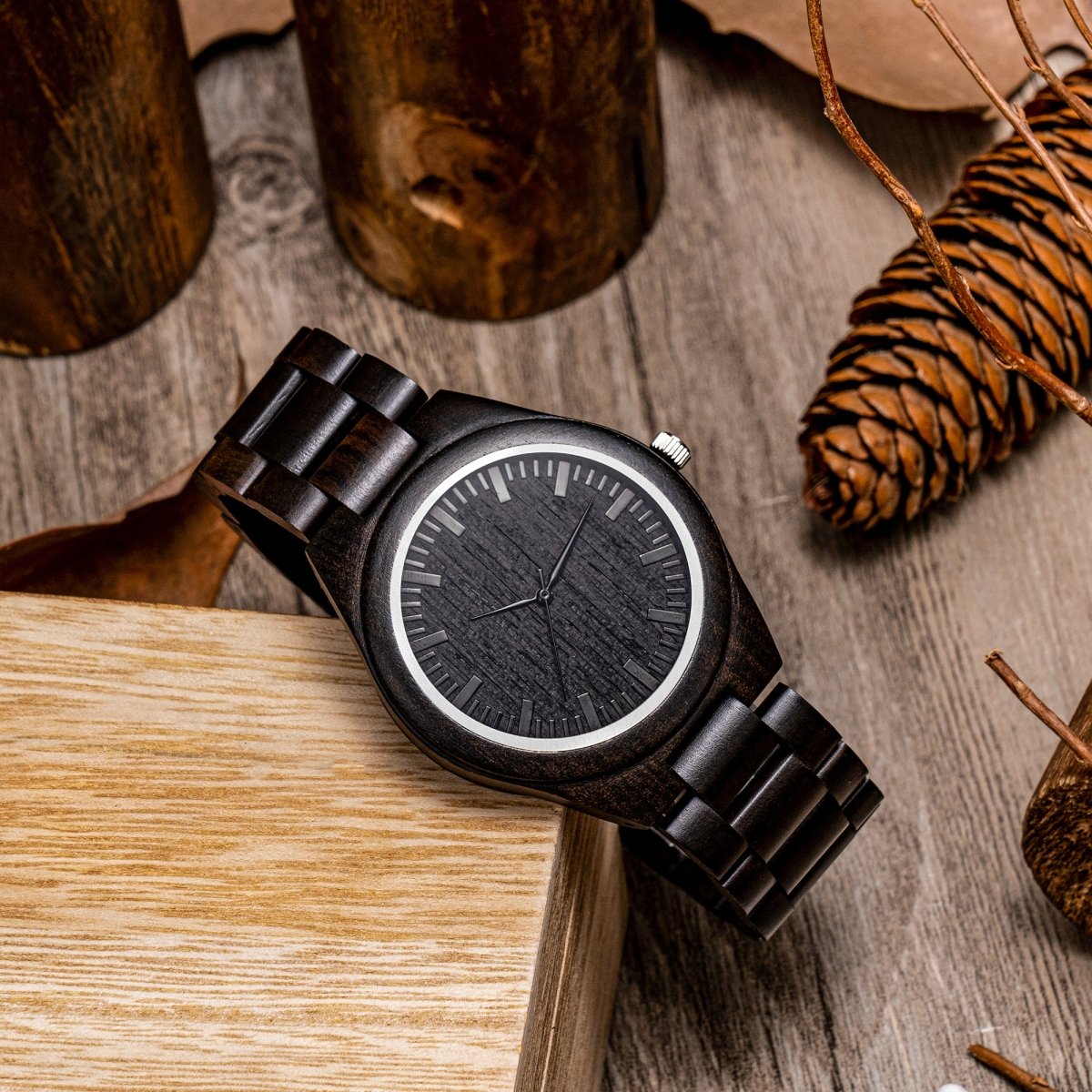 Unique Personalized Engraved Wooden Links Watch Customized Watches Gifts for Men by Groovy Guy