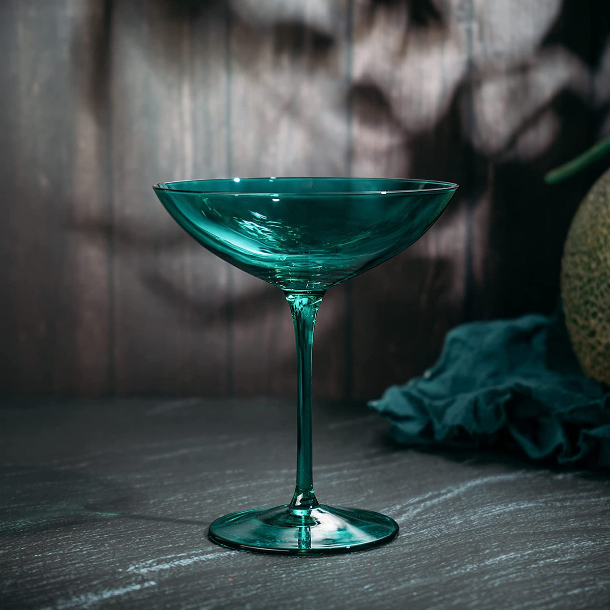 Unique Personalized Teal Colored Coupe Glasses Set Customized Tequila Gifts for Men by Groovy Guy