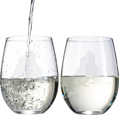 Labrador Stemless Wine Glasses Set