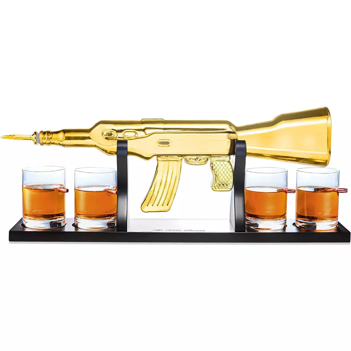 Unique Personalized AK Gold Whiskey Decanter Set Customized Gifts for Men by Groovy Guy