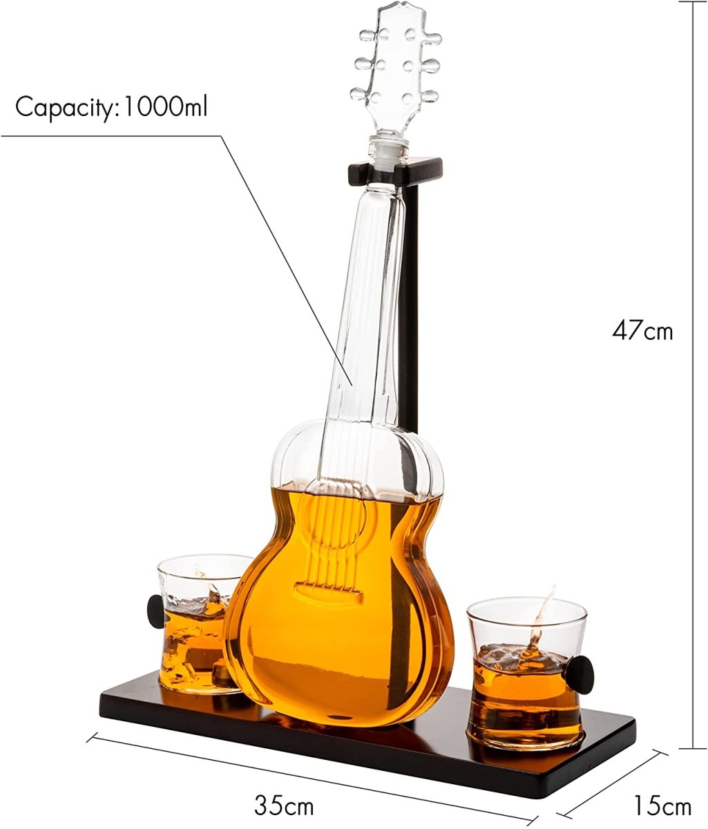 Unique Personalized Guitar Whiskey Decanter Customized Decanter Set Gifts for Men by Groovy Guy