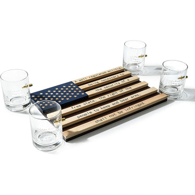2nd Amendment American Flag Bullet Glasses