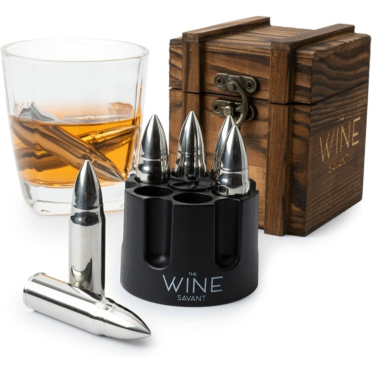 Unique Personalized Whiskey Stones Bullets Stainless Steel Customized Gifts for Men by Groovy Guy