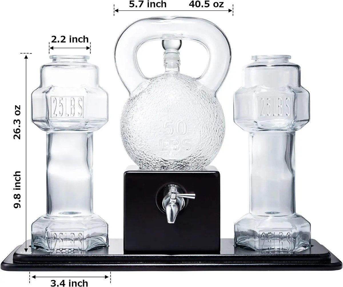 Unique Personalized Kettlebell Decanter Set Customized Decanter Set Gifts for Men by Groovy Guy
