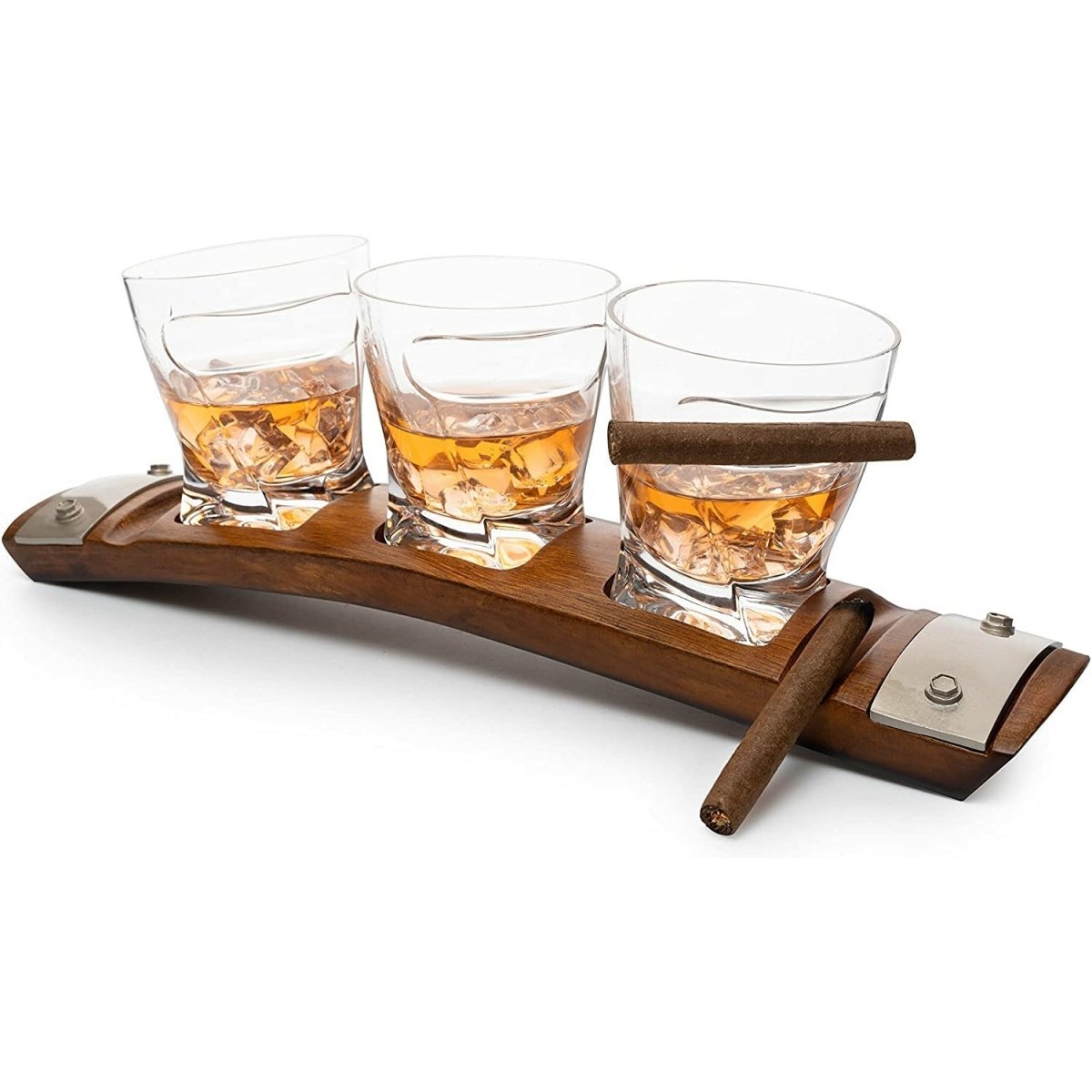 Unique Personalized Whiskey Flight Board Customized Glassware Gifts for Men by Groovy Guy
