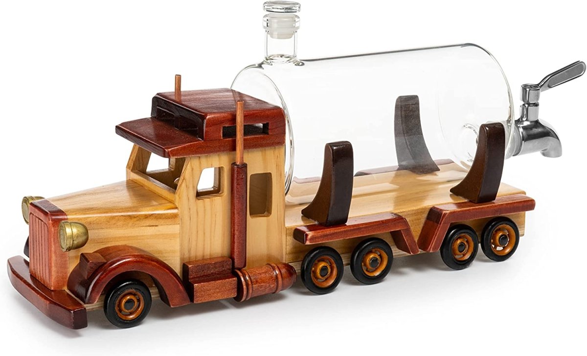 Unique Personalized Truck Trucker Whiskey Decanter Customized Decanters Gifts for Men by Groovy Guy