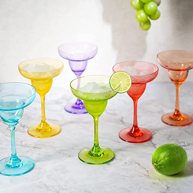 Colorful Margarita Cocktail Glass Set - Groovy Guy Gifts