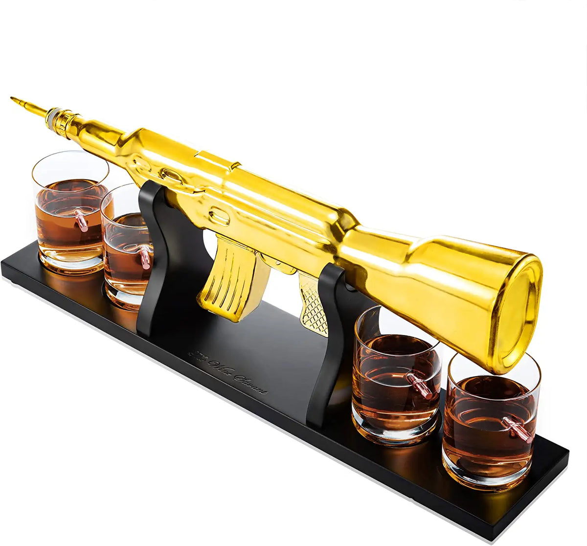 Unique Personalized AK Gold Whiskey Decanter Set Customized Gifts for Men by Groovy Guy