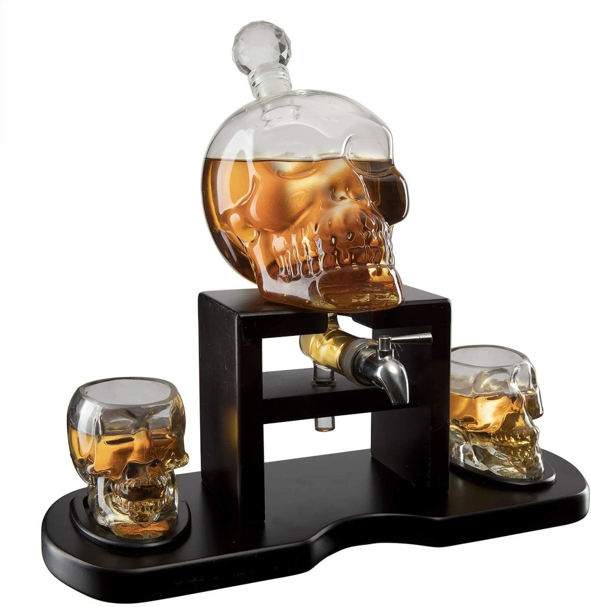 Unique Personalized Skull Whiskey Decanter Set Customized Decanter Set Gifts for Men by Groovy Guy